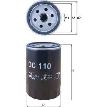 OC 110 MAHLE Ölfilter OC 110, Anschraubfilter, Höhe 120 mm – u. a. für Mercedes-Benz 124 Stufenheck (W124), 190 (W201), 124 T-Modell (S124) – OE Nummer 1021840001 - l OC 110 MAHLE Ölfilter OC 110, Anschraubfilter, Höhe 120 mm – u. a. für Mercedes-Benz 124 Stufenheck (W124), 190 (W201), 124 T-Modell (S124) – OE Nummer 1021840001 - l