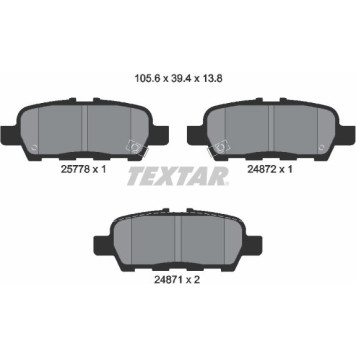 2577801 Textar Bremsbelagsatz 2577801 2577801 Textar Bremsbelagsatz 2577801