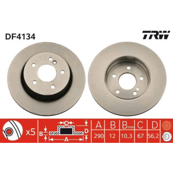 DF4134 TRW Bremsscheibe Mercedes-Benz S210 Combi 96-03 DF4134 DF4134 TRW Bremsscheibe Mercedes-Benz S210 Combi 96-03 DF4134