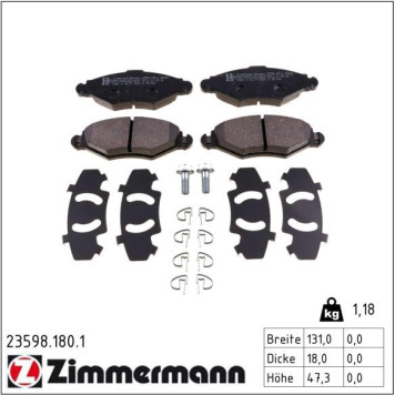 23598.180.1 ZIMMERMANN Bremsbeläge 23598.180.1 23598.180.1 ZIMMERMANN Bremsbeläge 23598.180.1