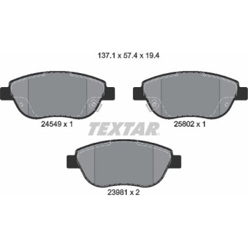 2454901 Textar Bremsbelagsatz 2454901 2454901 Textar Bremsbelagsatz 2454901