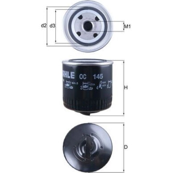 OC 145 MAHLE Ölfilter OC 145, Anschraubfilter, Höhe 105 mm – u. a. für VW Polo III (6N1), VW (6N2), VW Caddy II Pick-Up (9U7) – OE Nummer 030115561C - l OC 145 MAHLE Ölfilter OC 145, Anschraubfilter, Höhe 105 mm – u. a. für VW Polo III (6N1), VW (6N2), VW Caddy II Pick-Up (9U7) – OE Nummer 030115561C - l