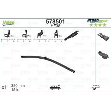578501 Valeo HydroConnect Front LHD 578501 - 38 cm 578501 Valeo HydroConnect Front LHD 578501 - 38 cm