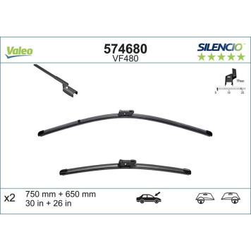 574680 Valeo VM480 Silencio X.TRM Wischer 574680 574680 Valeo VM480 Silencio X.TRM Wischer 574680