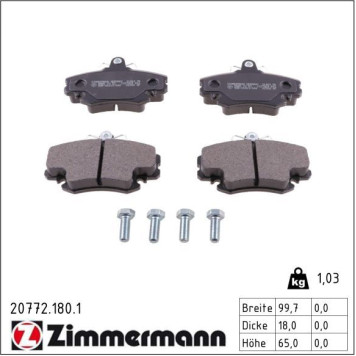 20772.180.1 ZIMMERMANN Bremsbeläge 20772.180.1 20772.180.1 ZIMMERMANN Bremsbeläge 20772.180.1