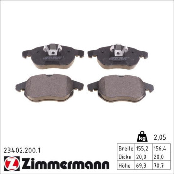 23402.200.1 ZIMMERMANN Bremsbeläge 23402.200.1 23402.200.1 ZIMMERMANN Bremsbeläge 23402.200.1