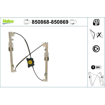 VALEO 850869 Fensterheber vorne rechts, elektrisch, für Linkslenker, mit Komfortfunktion, ohne Motor VALEO 850869 Fensterheber vorne rechts, elektrisch, für Linkslenker, mit Komfortfunktion, ohne Motor