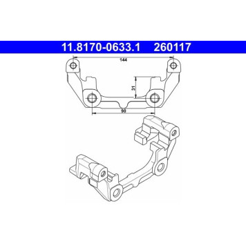 ATE Halter, Bremssattel 11.8170-0633.1 ATE Halter, Bremssattel 11.8170-0633.1