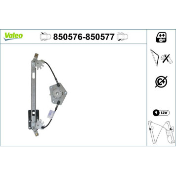 VALEO 850577 Fensterheber-Gleitstück hinten rechts, elektrisch, ohne Komfortfunktion, ohne Motor VALEO 850577 Fensterheber-Gleitstück hinten rechts, elektrisch, ohne Komfortfunktion, ohne Motor