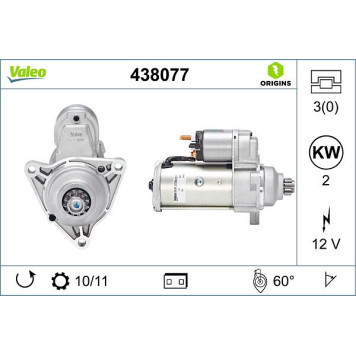 438077 Valeo Anlasser 438077 438077 Valeo Anlasser 438077