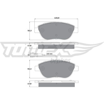 TX 12-48 TOMEX brakes Bremsbelagsatz, Scheibenbremse TX 12-48