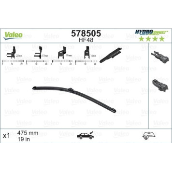 578505 Valeo HydroConnect Front LHD 578505 - 48 cm 578505 Valeo HydroConnect Front LHD 578505 - 48 cm