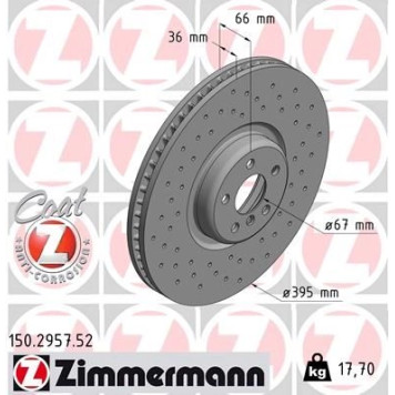 Zimmermann Bremsscheibe Vorderachse Sport 150.2957.52 Zimmermann Bremsscheibe Vorderachse Sport 150.2957.52