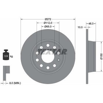 92224903 Textar Bremsscheibe 92224903 – 272 mm 92224903 Textar Bremsscheibe 92224903 – 272 mm