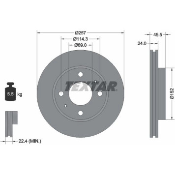 92130800 Textar Bremsscheibe 92130800 92130800 Textar Bremsscheibe 92130800