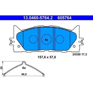 13.0460-5764.2 ATE Bremsbelagsatz Toyota Vorderachse Camry 2.0-3.5 06 13.0460-5764.2 13.0460-5764.2 ATE Bremsbelagsatz Toyota Vorderachse Camry 2.0-3.5 06 13.0460-5764.2
