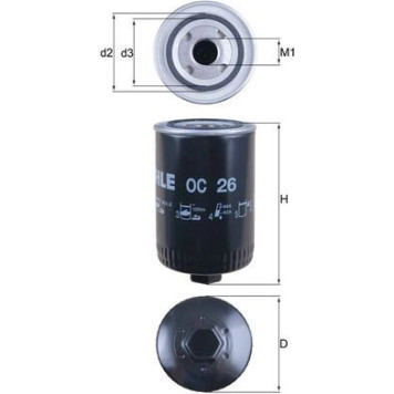 OC 26 MAHLE Ölfilter OC 26, Anschraubfilter, Höhe 151 mm – u. a. für Mercedes-Benz Actros Mp2 / Mp3, Mp4 / Mp5, – OE Nummer 905411880009 - l OC 26 MAHLE Ölfilter OC 26, Anschraubfilter, Höhe 151 mm – u. a. für Mercedes-Benz Actros Mp2 / Mp3, Mp4 / Mp5, – OE Nummer 905411880009 - l