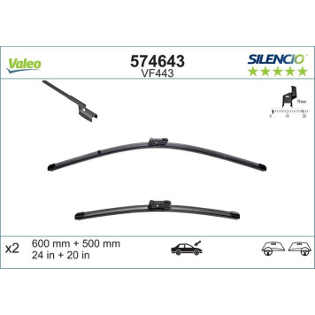 574643 Valeo VM443 Silencio X.TRM Wischer 574643 574643 Valeo VM443 Silencio X.TRM Wischer 574643