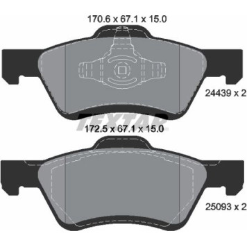 2443901 Textar Bremsbelagsatz 2443901 – mit Scheibenbremsen hinten 2443901 Textar Bremsbelagsatz 2443901 – mit Scheibenbremsen hinten