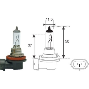 002549100000 Magneti Marelli Glühlampe 002549100000 - H11 12V/55W Pgj19-2 002549100000 Magneti Marelli Glühlampe 002549100000 - H11 12V/55W Pgj19-2