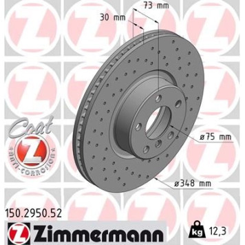 Zimmermann Bremsscheibe Vorderachse Sport 150.2950.52 Zimmermann Bremsscheibe Vorderachse Sport 150.2950.52