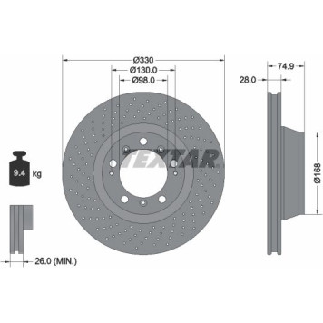 Textar Bremsscheibe 92218905 Textar Bremsscheibe 92218905