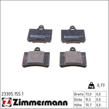 23305.155.1 ZIMMERMANN Bremsbeläge 23305.155.1 23305.155.1 ZIMMERMANN Bremsbeläge 23305.155.1