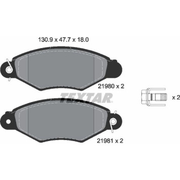 2198004 Textar Bremsbelagsatz 2198004 – ohne Verschleißsensor 2198004 Textar Bremsbelagsatz 2198004 – ohne Verschleißsensor