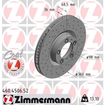 Zimmermann Bremsscheibe Vorderachse links Sport 460.4506.52 Zimmermann Bremsscheibe Vorderachse links Sport 460.4506.52