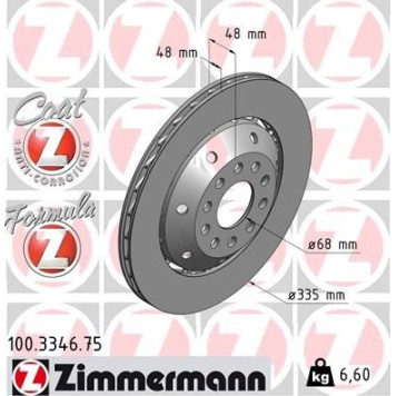Zimmermann Bremsscheibe 100.3346.75 Zimmermann Bremsscheibe 100.3346.75