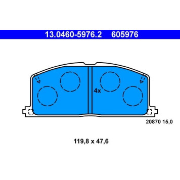 13.0460-5976.2 ATE Bremsbelagsatz 13.0460-5976.2 13.0460-5976.2 ATE Bremsbelagsatz 13.0460-5976.2