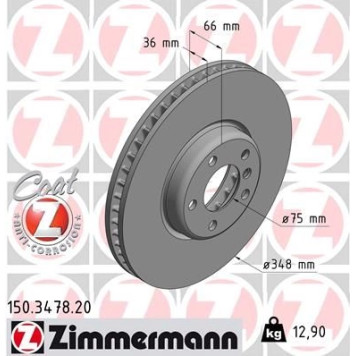 Zimmermann Bremsscheibe Vorderachse links 150.3478.20 Zimmermann Bremsscheibe Vorderachse links 150.3478.20
