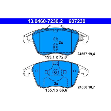 13.0460-7230.2 ATE Bremsbelagsatz Peugeot Vorderachse 3008/5008 1, 2-1, 6/2, 0 HDi 09 13.0460-7230.2 13.0460-7230.2 ATE Bremsbelagsatz Peugeot Vorderachse 3008/5008 1, 2-1, 6/2, 0 HDi 09 13.0460-7230.2