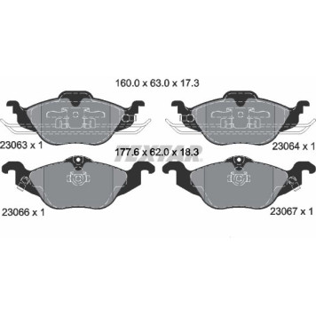 2306302 Textar Bremsbelagsatz 2306302 2306302 Textar Bremsbelagsatz 2306302