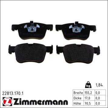 22813.170.1 ZIMMERMANN Bremsbelagsatz, Scheibenbremse 22813.170.1 22813.170.1 ZIMMERMANN Bremsbelagsatz, Scheibenbremse 22813.170.1