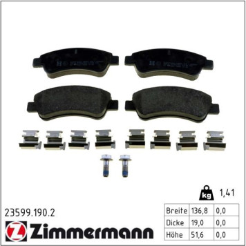 23599.190.2 ZIMMERMANN Bremsbeläge 23599.190.2 23599.190.2 ZIMMERMANN Bremsbeläge 23599.190.2