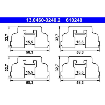13.0460-0240.2 ATE Zubehörsatz Bremsbeläge 13.0460-0240.2 13.0460-0240.2 ATE Zubehörsatz Bremsbeläge 13.0460-0240.2