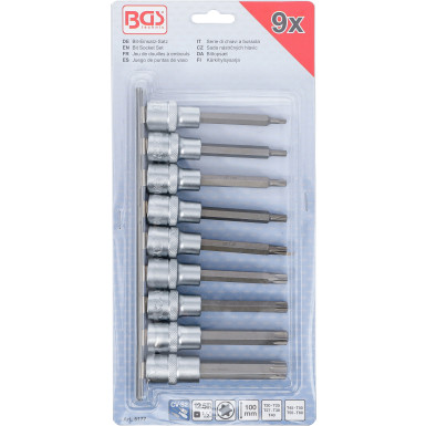 BGS Bit-Einsatz-Satz | Antrieb Innenvierkant 12,5 mm (1/2"""") | T-Profil (für Torx) | 9-tlg | 5177