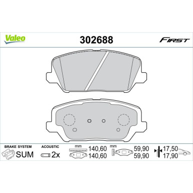 VALEO Bremsbeläge | 302688