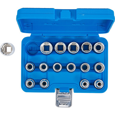 BGS Steckschlüssel-Einsatz-Satz Zwölfkant | Antrieb Innenvierkant 12,5 mm (1/2"""") | SW 8 - 24 mm | 16-tlg | 2226