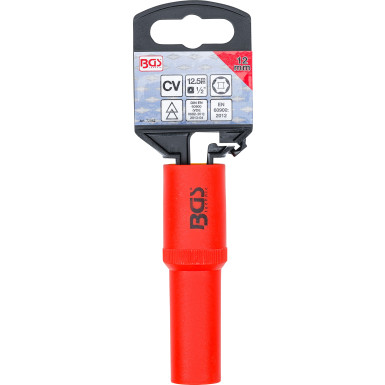 BGS VDE-Steckschlüssel-Einsatz Sechskant | Antrieb Innenvierkant 12,5 mm (1/2"""") | SW 12 mm | 72062