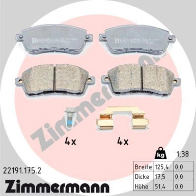 ZIMMERMANN Bremsbelagsatz, Scheibenbremse ZIMMERMANN Bremsbelagsatz, Scheibenbremse