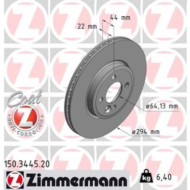 ZIMMERMANN Bremsscheibe 150.3445.20 Coat Z