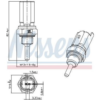 NISSENS Sensor, Kühlmitteltemperatur NISSENS Sensor, Kühlmitteltemperatur