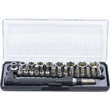 BGS Bit- und Steckschlüssel-/Winkelschrauber-Satz Antrieb 6,3 mm (1/4 ) 26-tlg BGS Do it yourself 20802