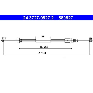 ATE Handbremsseil Seilzug Festellbremse ATE Handbremsseil Seilzug Festellbremse