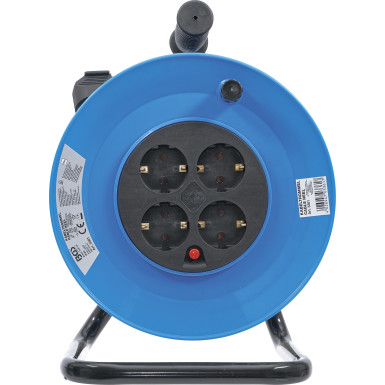 BGS Kabeltrommel | 25 m | 3x1,5 mm² | 4 Steckdosen | IP 20 | 3000 W | 3361