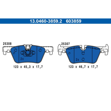 Bremsbelagsatz Bmw T. F30 316-328/F20 114-125/F32 420-428 | 13.0460-3859.2