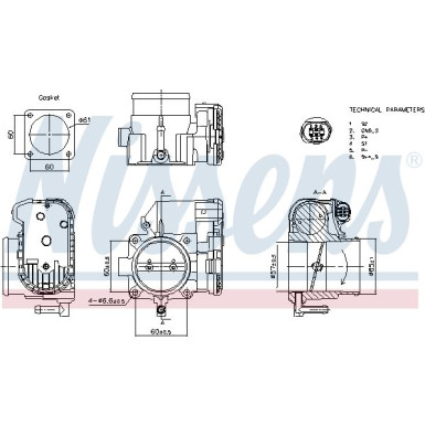 NISSENS Drosselklappenstutzen 955081 NISSENS Drosselklappenstutzen 955081