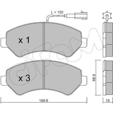 CIFAM Bremsbelagsatz, Scheibenbremse 822-709-0